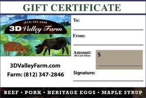3D Valley Farm Gift Certificate